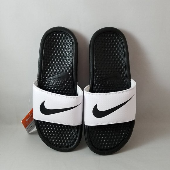 ladies white nike slides